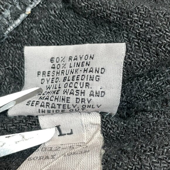 Vintage CP Shades Size Large Pull-On Elastic‎ Waist Maxi Linen/Rayon Black Skirt - Picture 4 of 6